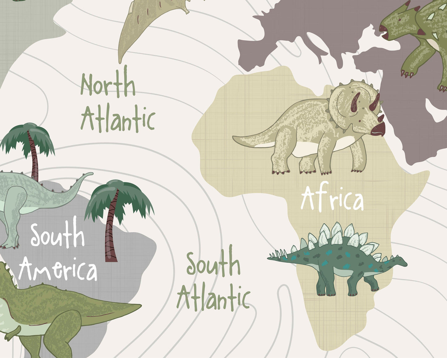 Dinosaur World Map | Kitchen + Metal