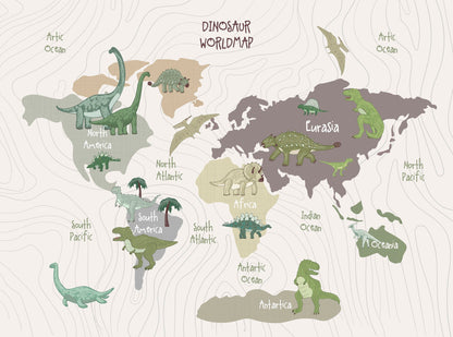 Dinosaur World Map | Kitchen + Metal