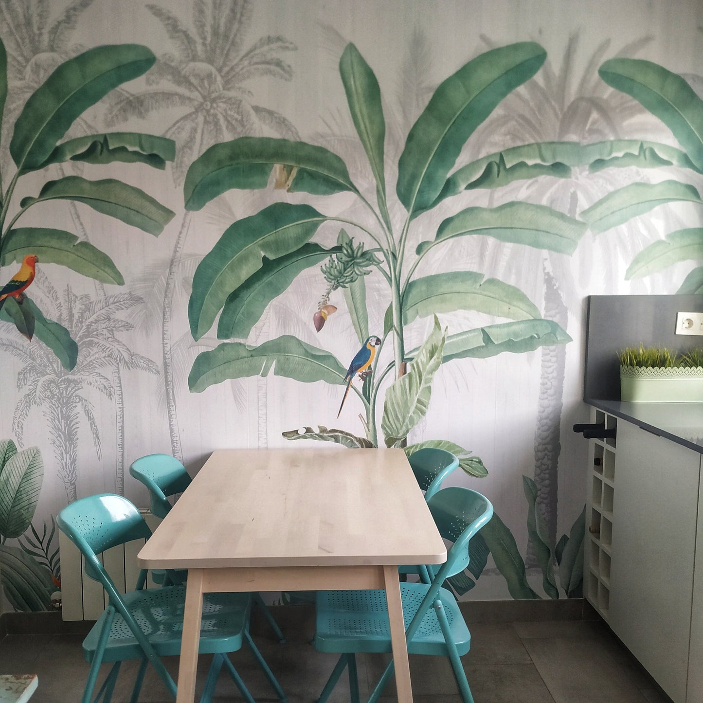 Tropical Banana Leaves Wallpaper Mural | Kitchen + Metal