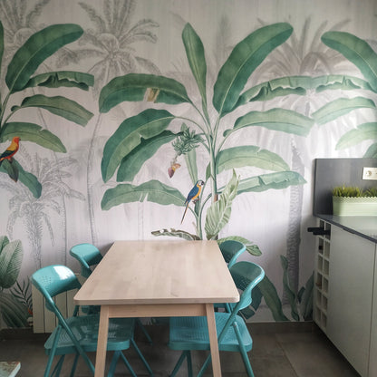 Tropical Banana Leaves Wallpaper Mural | Kitchen + Metal