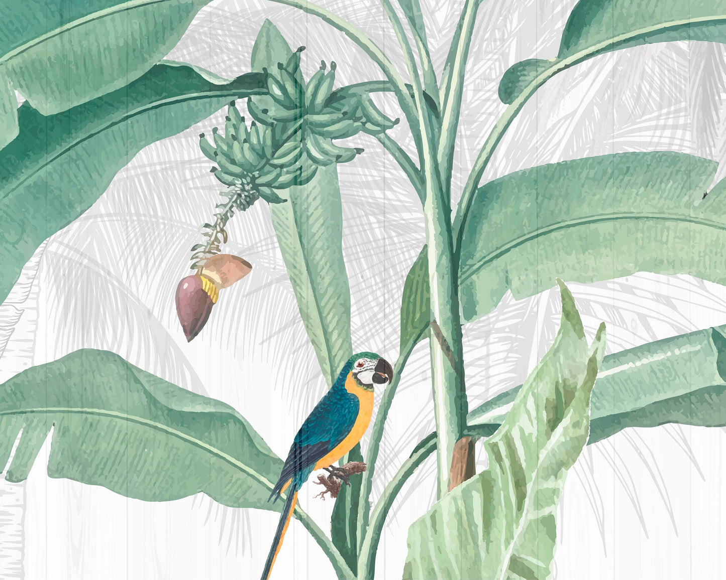 Tropical Banana Leaves Wallpaper Mural | Kitchen + Metal