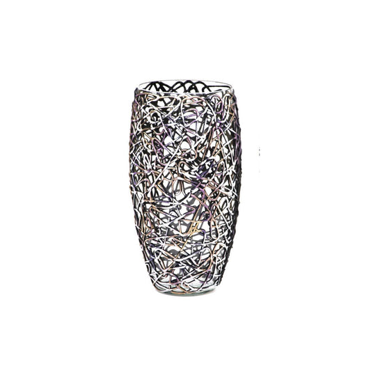 Art Decorated Glass Oval Vase | Interior Design Home Room Decor | Tabl