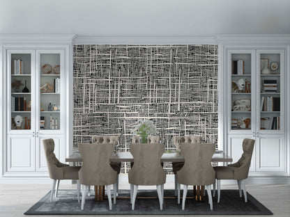 Black and beige Plaid wallpaper | Kitchen + Metal