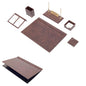 MOOG Leather Desk Set-8 Accessories - White - 8 PCS