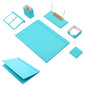 MOOG Leather Desk Set-8 Accessories - Green - 8 PCS