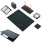 MOOG Leather Desk Set-8 Accessories - Green - 8 PCS