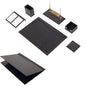 MOOG Leather Desk Set-8 Accessories - White - 8 PCS