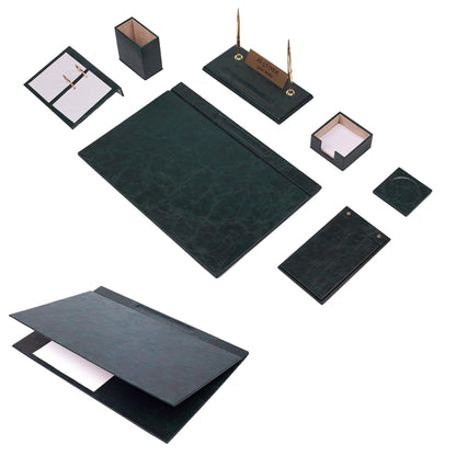 MOOG Leather Desk Set -Green - 9 PCS