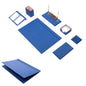 MOOG Leather Desk Set -Blue - 9 PCS