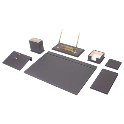 MOOG Leather Desk Set -Turquoise- 9 PCS