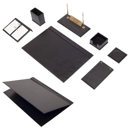 MOOG Leather Desk Set -Green - 9 PCS