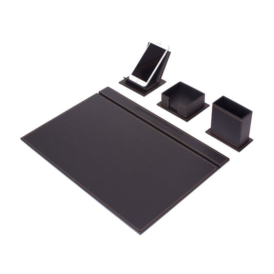 MOOG Luxury Desk Set-4 Accessories- Brown - 4 PCS