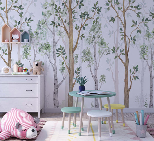 Woodland Wallpaper | Kitchen + Metal