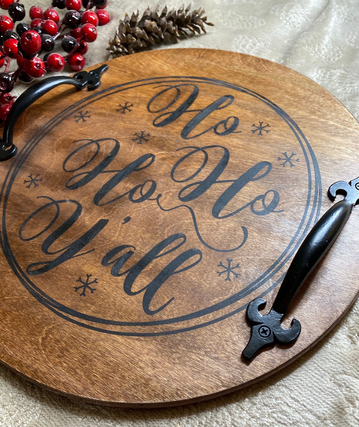 Christmas Serving Tray, Country Kitchen Decor, Farmhouse Serving Tray