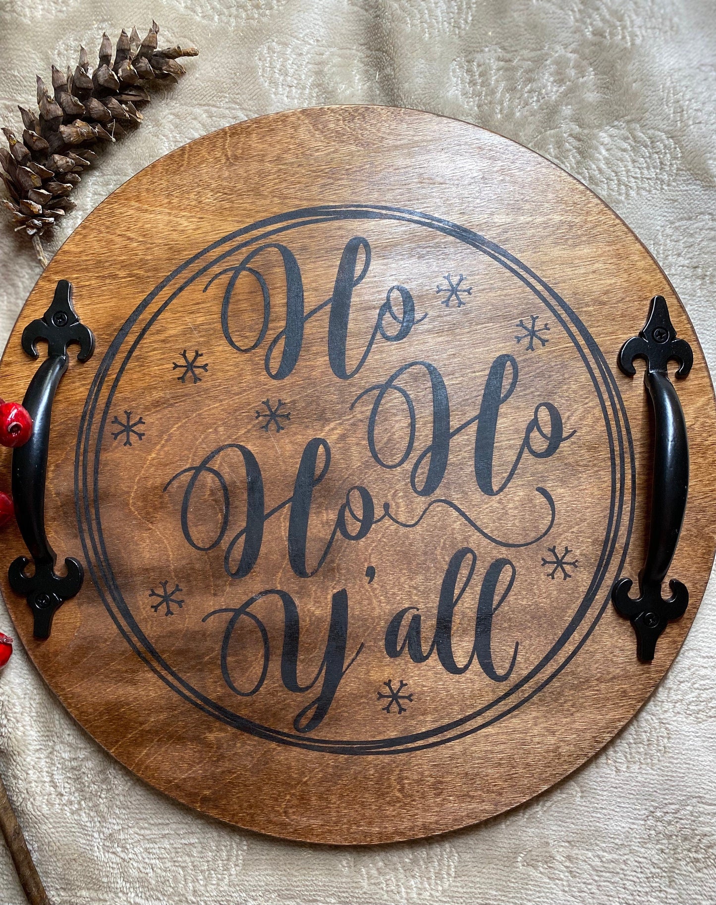 Christmas Serving Tray, Country Kitchen Decor, Farmhouse Serving Tray