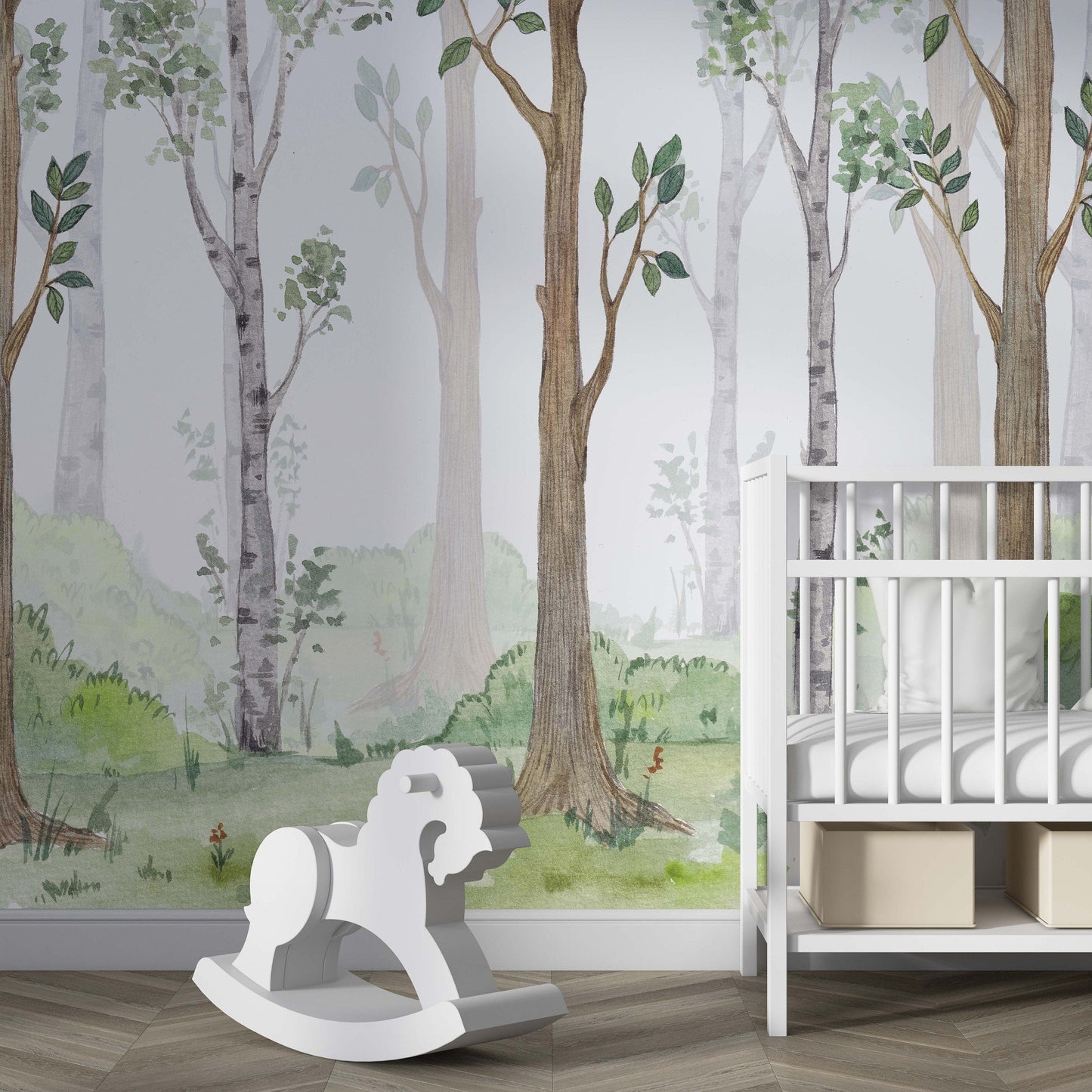 Woodland Wallpaper | Kitchen + Metal