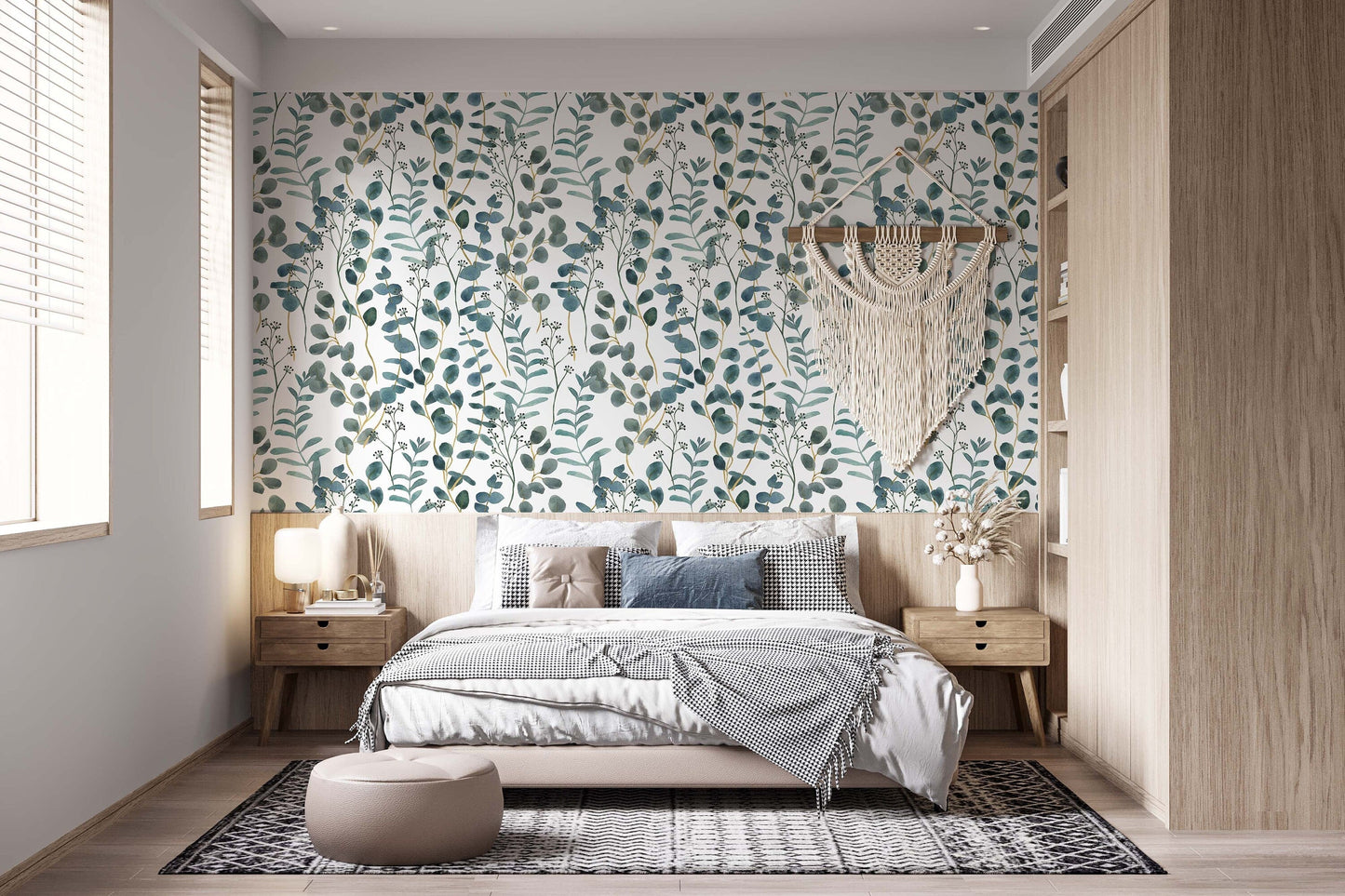 Turquoise Leaves Wallpaper | Kitchen + Metal