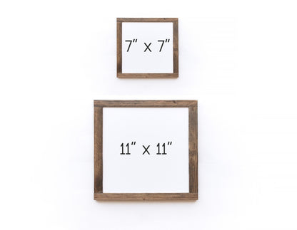Two wooden picture frames with dimensions labeled on a white background