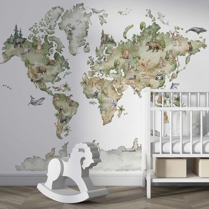 Wildlife World Map | Kitchen + Metal