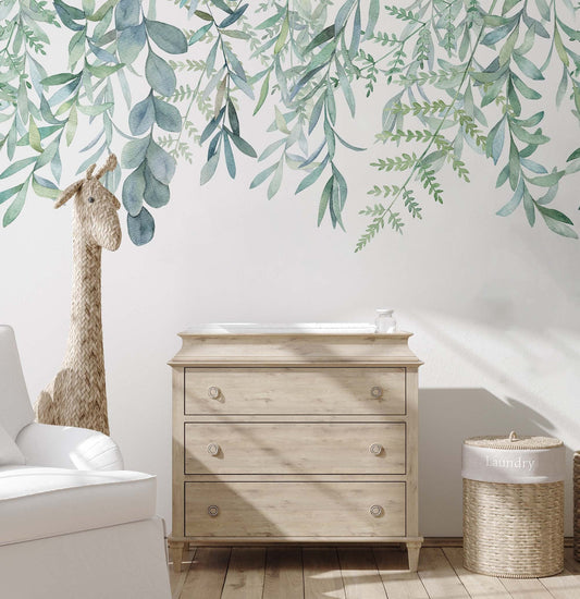 Hanging leaves wallpaper | Kitchen + Metal