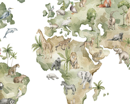 Wildlife World Map | Kitchen + Metal