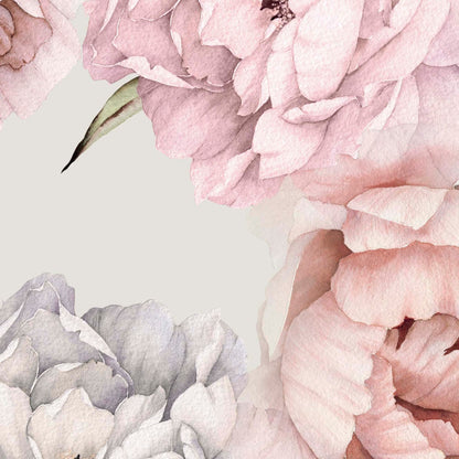 Big peonies bathroom wallpaper | Kitchen + Metal