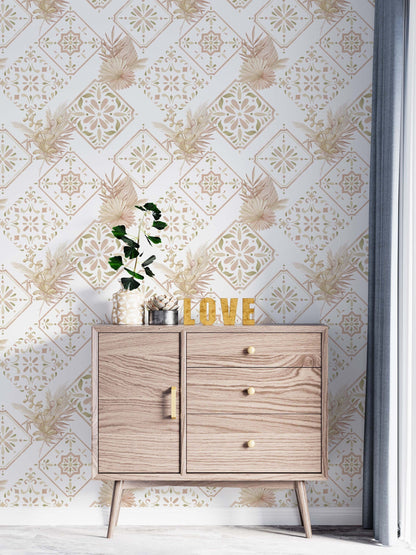 Moroccan tile  wallpaper | Kitchen + Metal