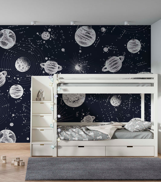 Planets in Space Wallpaper | Kitchen + Metal