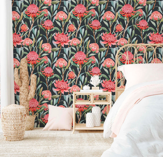 Dark Garden Wallpaper | Kitchen + Metal