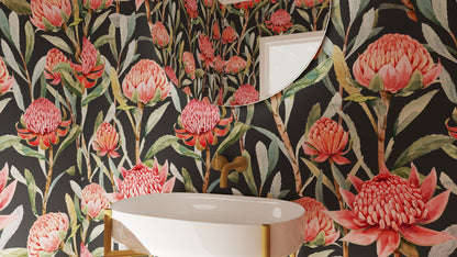 Dark Garden Wallpaper | Kitchen + Metal