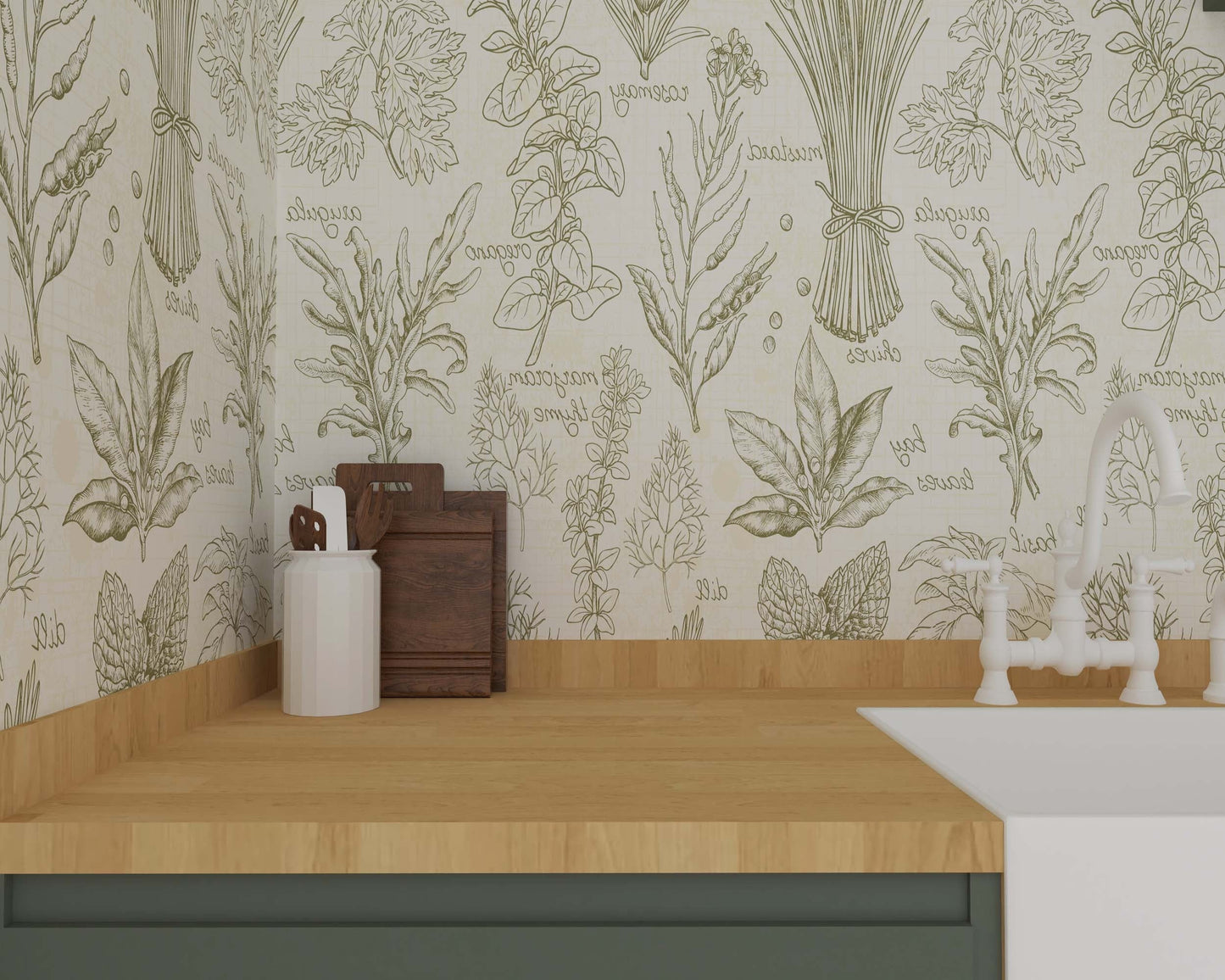 Kitchen Herbs Wallpaper | Wallpaper | Kitchen + Metal