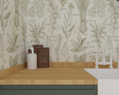 Kitchen Herbs Wallpaper | Wallpaper | Kitchen + Metal