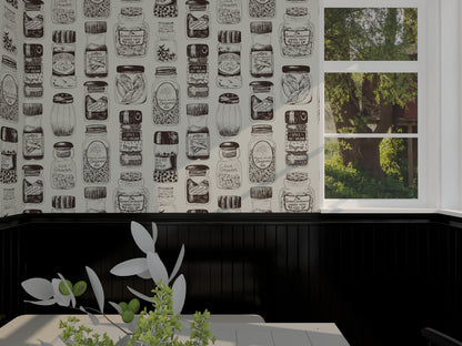 Kitchen Vintage Spice Rack Wallpaper | Kitchen + Metal