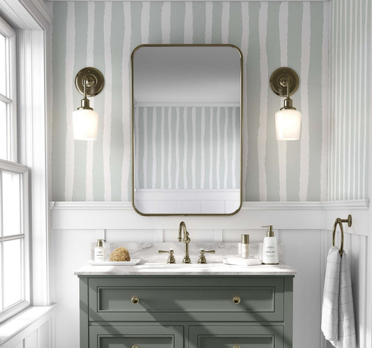 Striped Mint Wallpaper | Kitchen + Metal