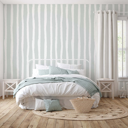 Striped Mint Wallpaper | Kitchen + Metal