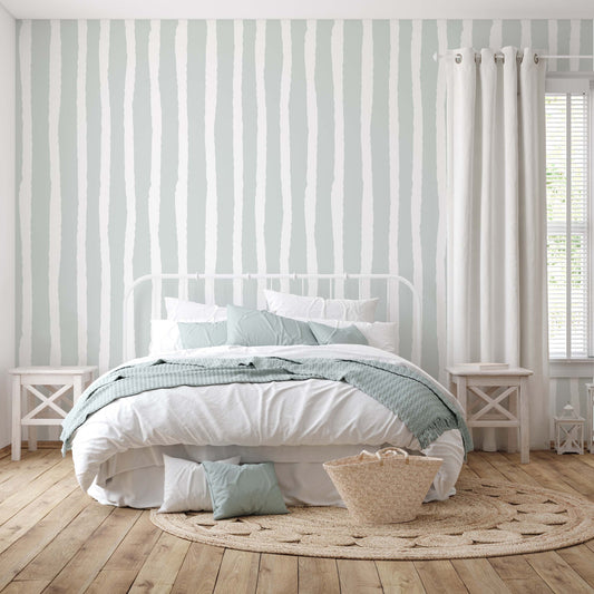 Striped Mint Wallpaper | Kitchen + Metal