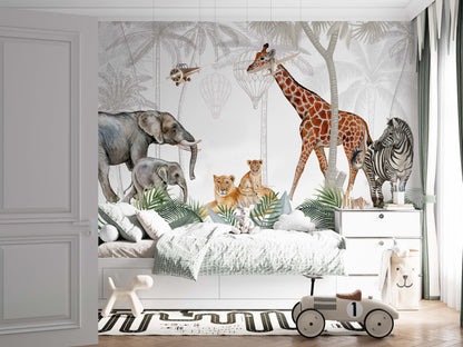 Safari Wallpaper Mural | Kitchen + Metal