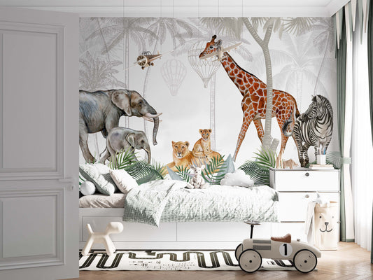 Safari Wallpaper Mural | Kitchen + Metal