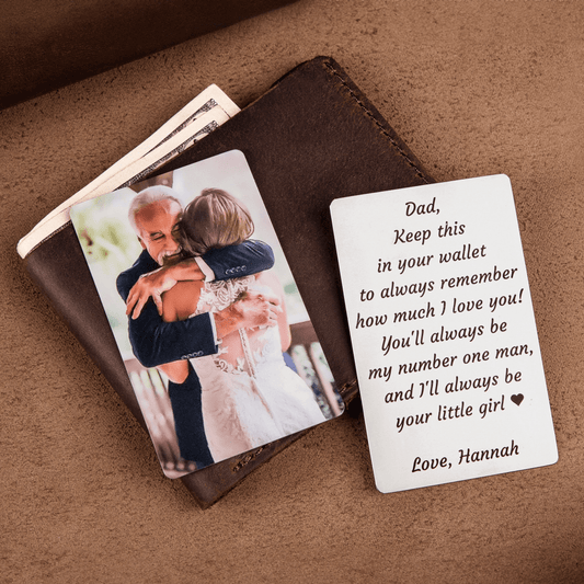Custom Photo Wallet Insert Card - Personalized Double-Sided Aluminum Wallet Card - Gift for Dad or Grandpa | Birthdays, Father's Day, or any occasion