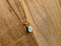 Faceted White Fire Opal 14k Gold Necklace