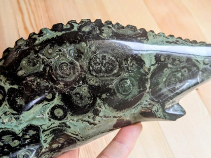 Kambaba Jasper Chameleon Carving - OOAK