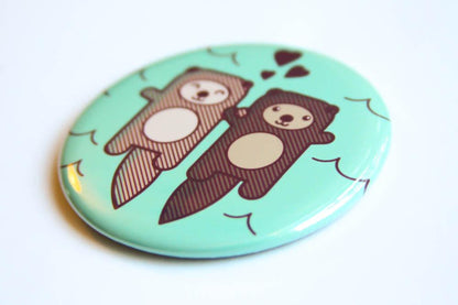 Otters Refrigerator Magnet or Pin