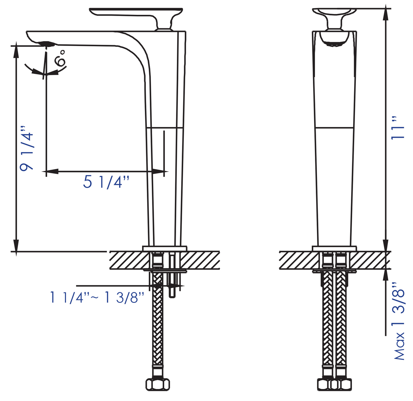 ALFI brand AB1778 Tall Single Hole Modern Bathroom Faucet