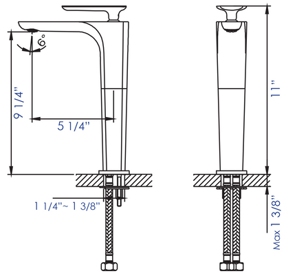 ALFI brand AB1778 Tall Single Hole Modern Bathroom Faucet