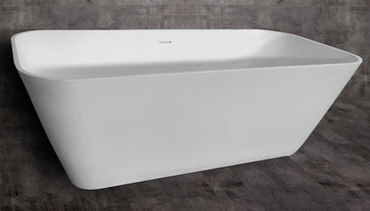 ALFI brand  AB9952 67" White Rectangular Solid Surface Smooth Resin Soaking Bathtub