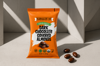 dark covered chocolate in display case