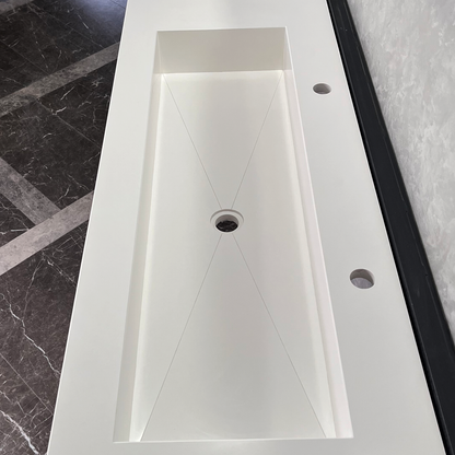 CUSTOM WHITE QUARTZ TROUGH SINK (QU-077)