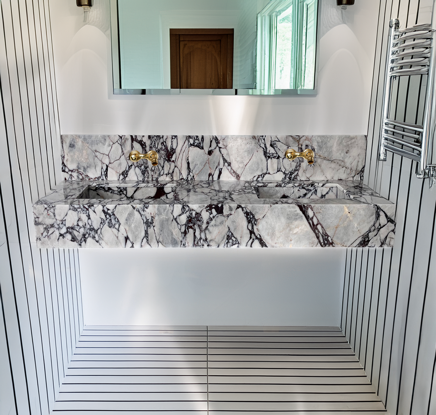 HANDCRAFTED CUSTOM CALACATTA VIOLA MARBLE SINK (NS-200)