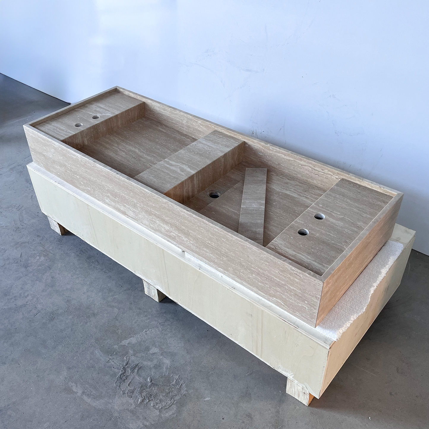 HANDCRAFTED CUSTOM TRAVERTINE SINK (TR-111)