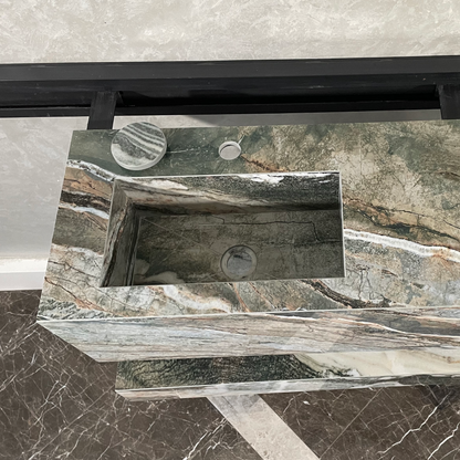 HANDCRAFTED PEACOCK HIGH ENGINEERED PORCELAIN SINK (ES-054)